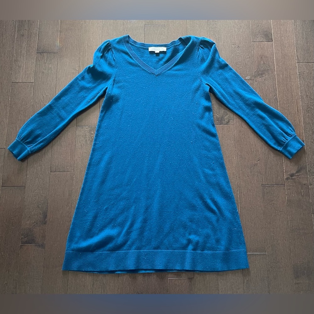 LOFT / Teal Sweater Dress (Petite)